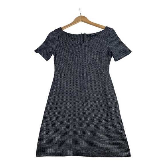 Banana Republic Square Detail Short Sleeve Dress size 2P Black/White - Picture 1 of 8